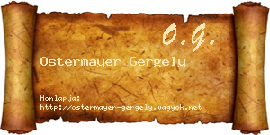Ostermayer Gergely névjegykártya